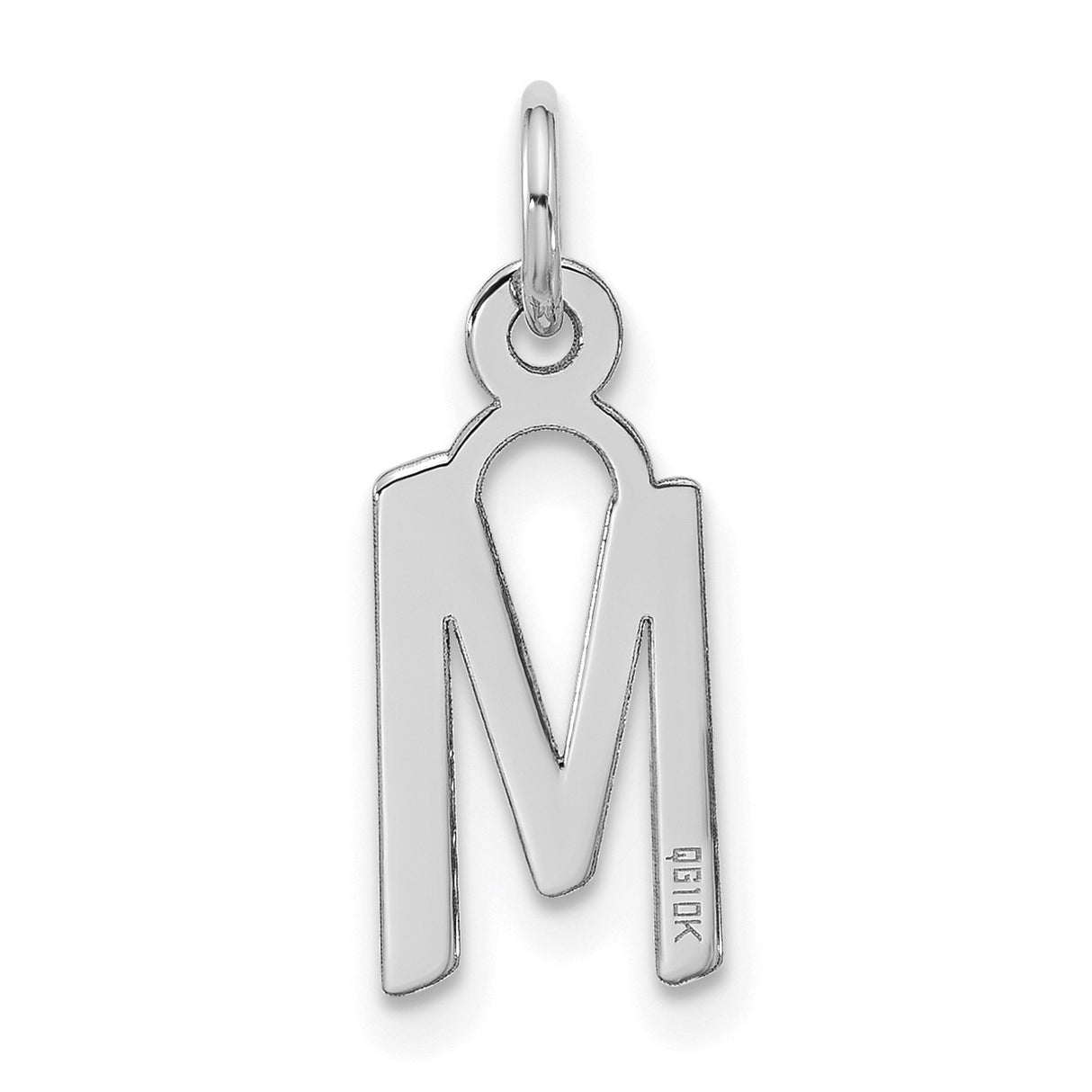 10k White Gold Marian Pendant with Stylized Virgin Mary Symbol, Catholic Religious Charm