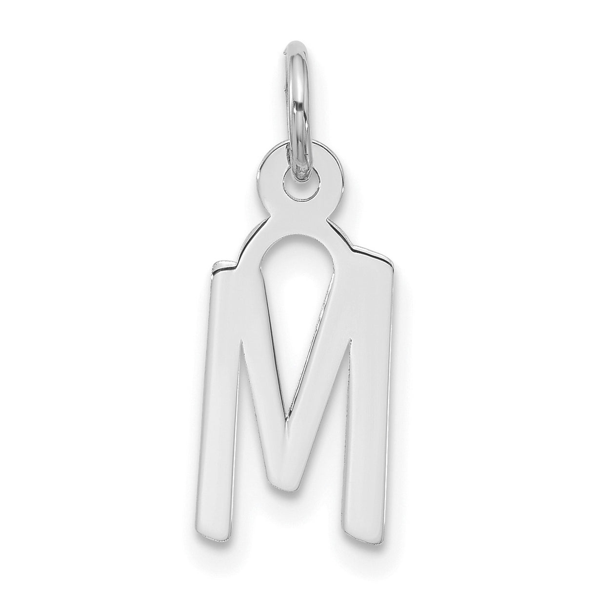 10k White Gold Marian Pendant with Stylized Virgin Mary Symbol, Catholic Religious Charm