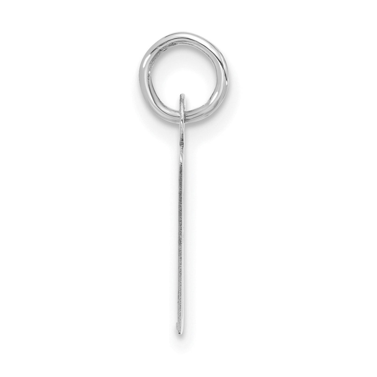 10k White Gold Initial R Pendant Charm, Block Letter Design, Polished Finish