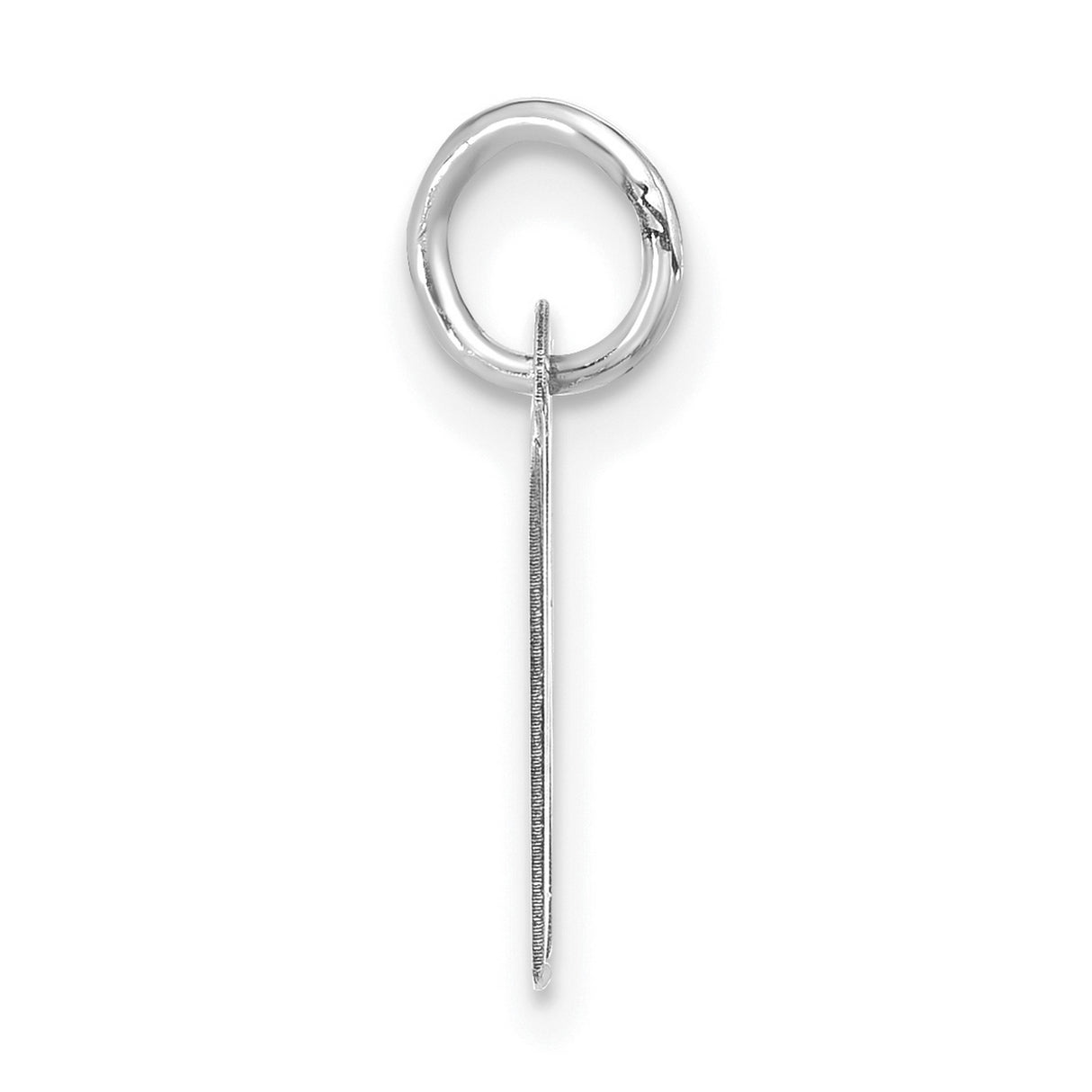 10k White Gold Initial W Pendant, Modern Block Letter Charm for Women