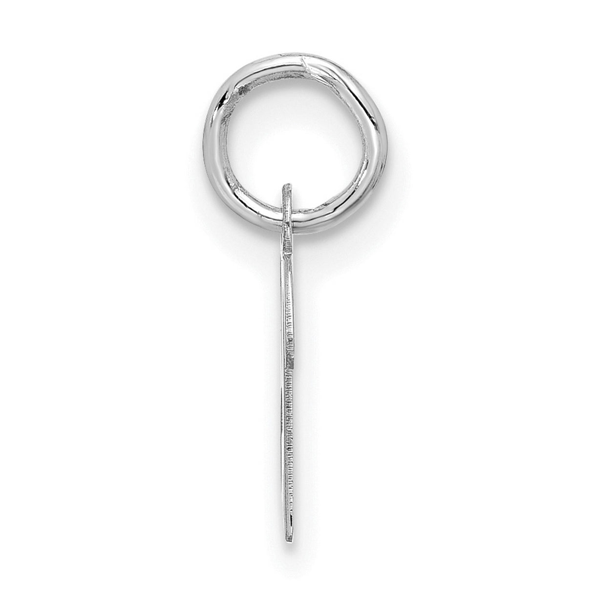 10k White Gold Script Initial B Pendant Charm, Cursive Letter Monogram Jewelry for Women