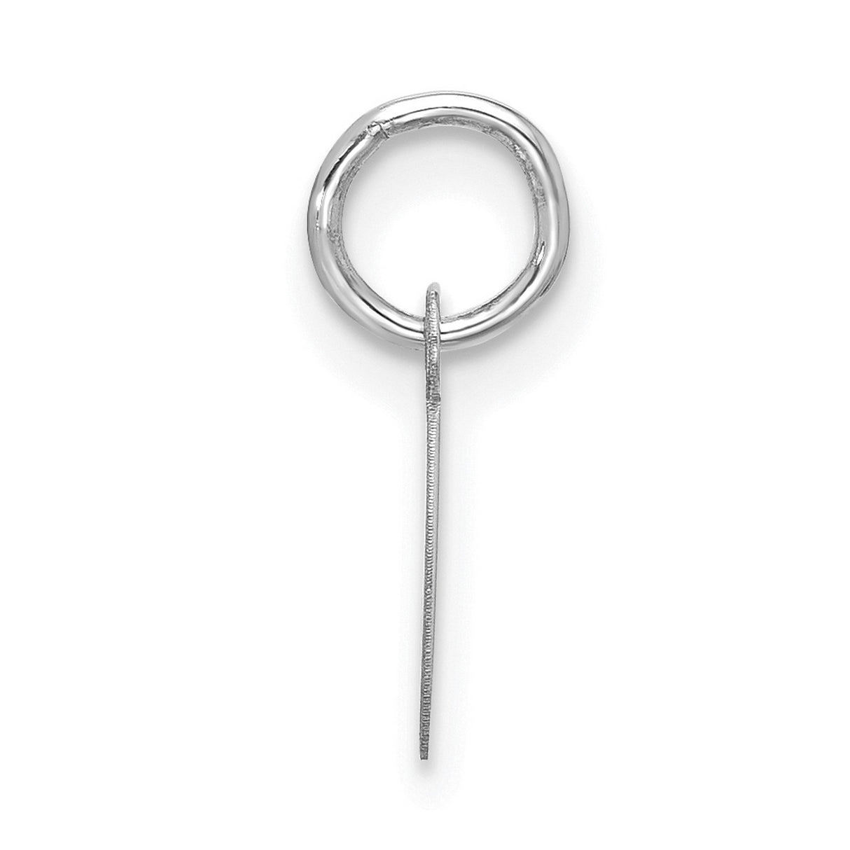 10k White Gold Letter C Script Pendant Charm, Cursive Initial Design for Women or Unisex Wear