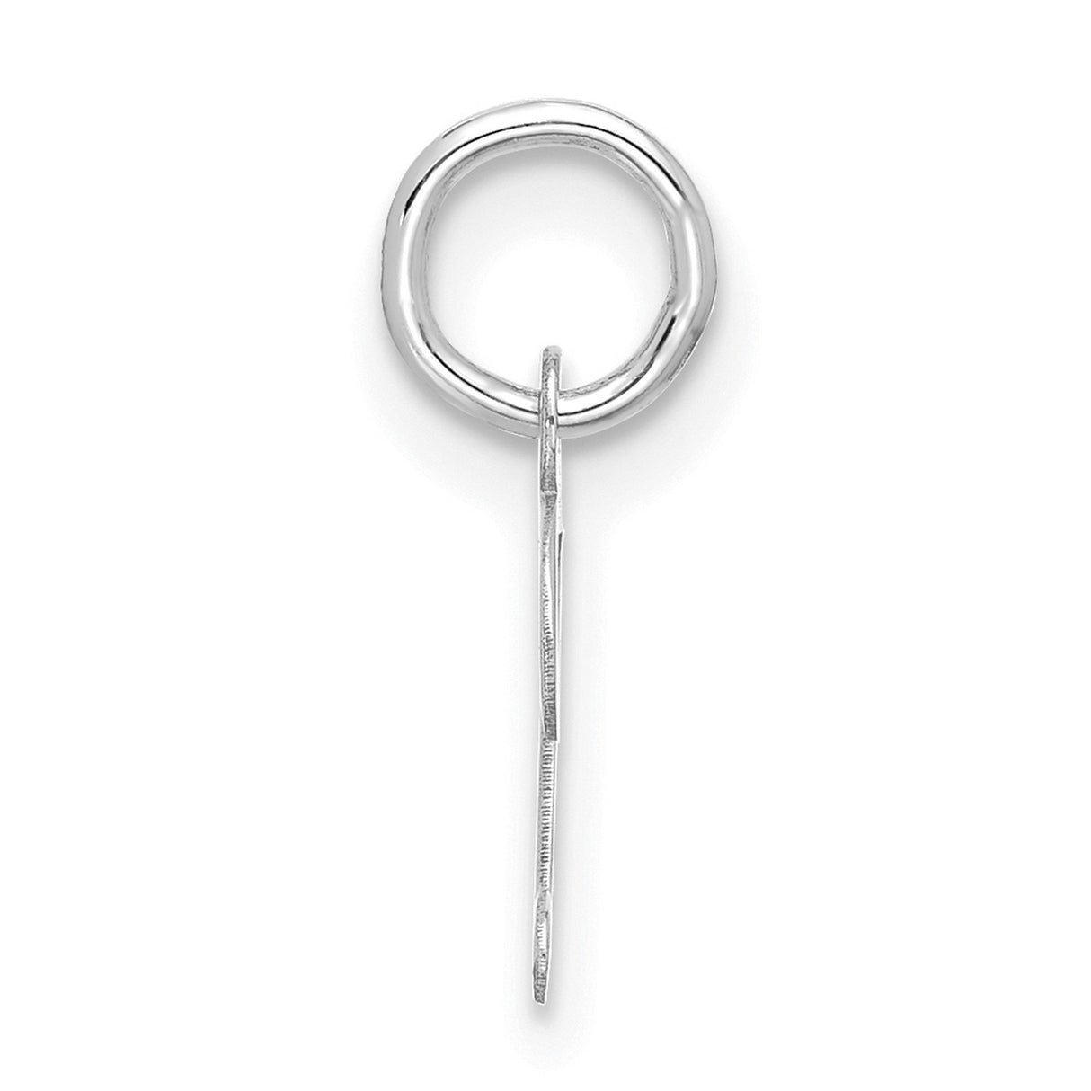 10k White Gold Script Letter C Pendant, Polished Cursive Initial Charm for Women