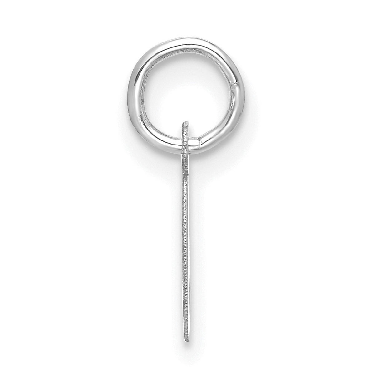 10k White Gold Script Letter G Pendant, Polished Monogram Charm for Women or Unisex Wear