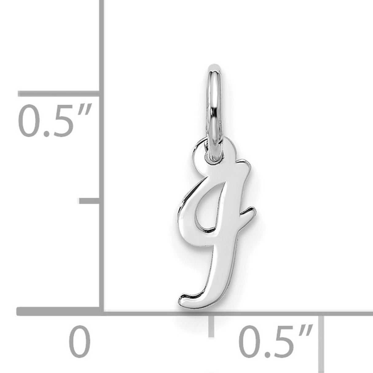 10k White Gold Initial J Pendant, Script Letter Charm, Dainty Monogram Jewelry for Women