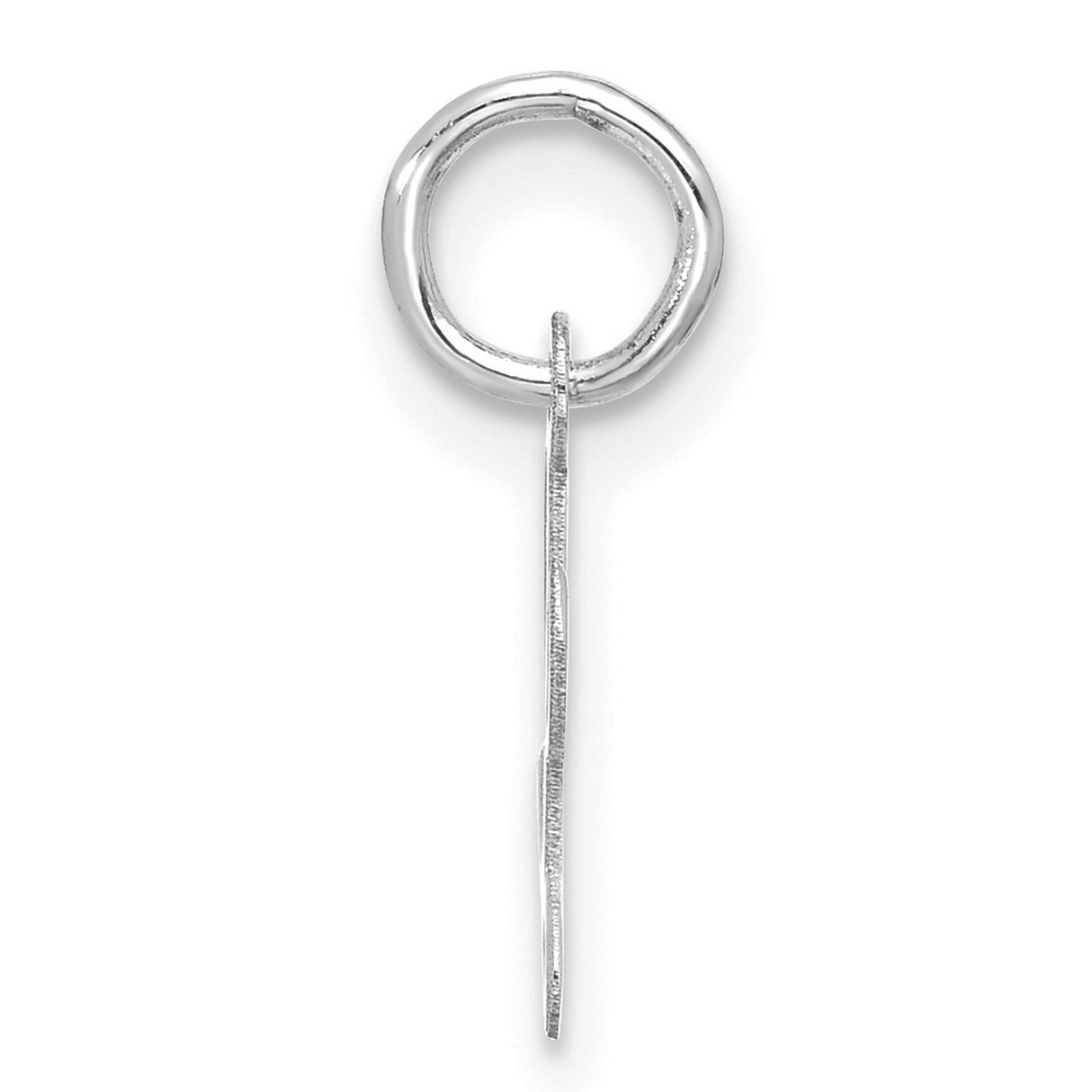 10k White Gold Script Initial L Pendant, Polished Cursive Letter Charm for Women