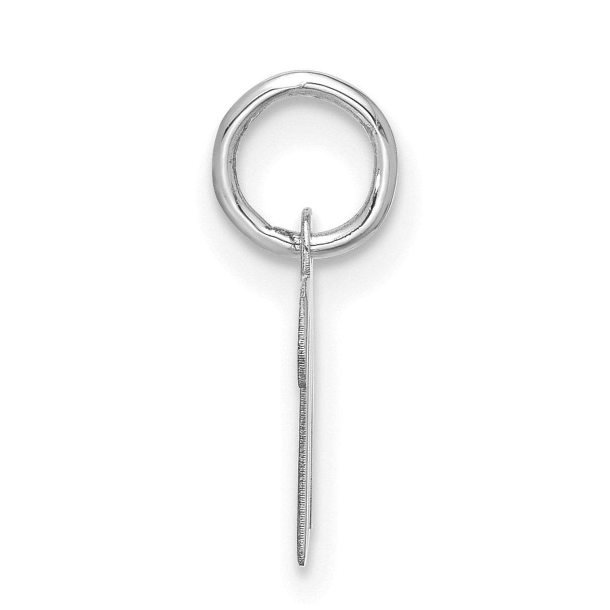 10k White Gold Virgo Zodiac Pendant, Polished Script Symbol, Astrology Jewelry for Women or Unisex