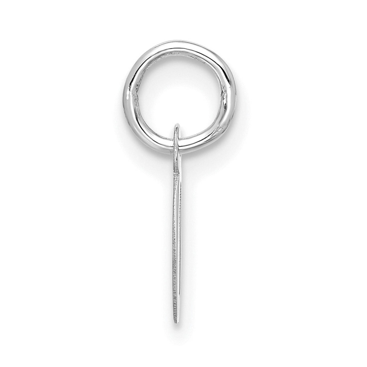 Small Script Initial Q Charm Pendant in Real 10k White Gold