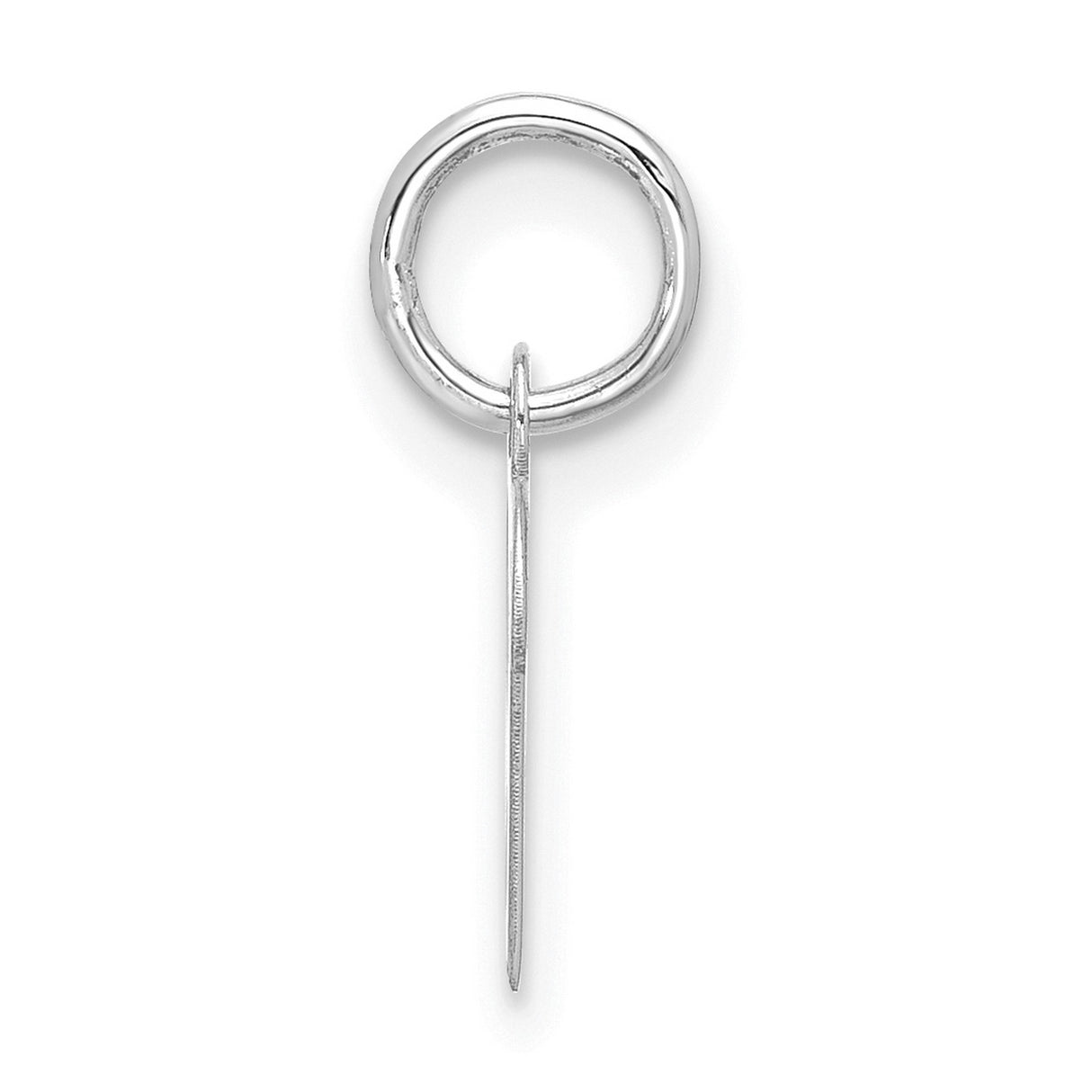 10k White Gold Letter R Pendant, Polished Script Initial Charm for Women