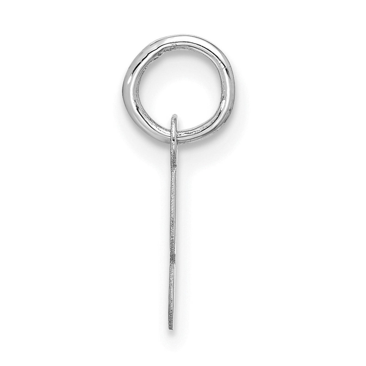 10k White Gold Script Initial S Pendant Charm, Flowing Cursive Letter Design