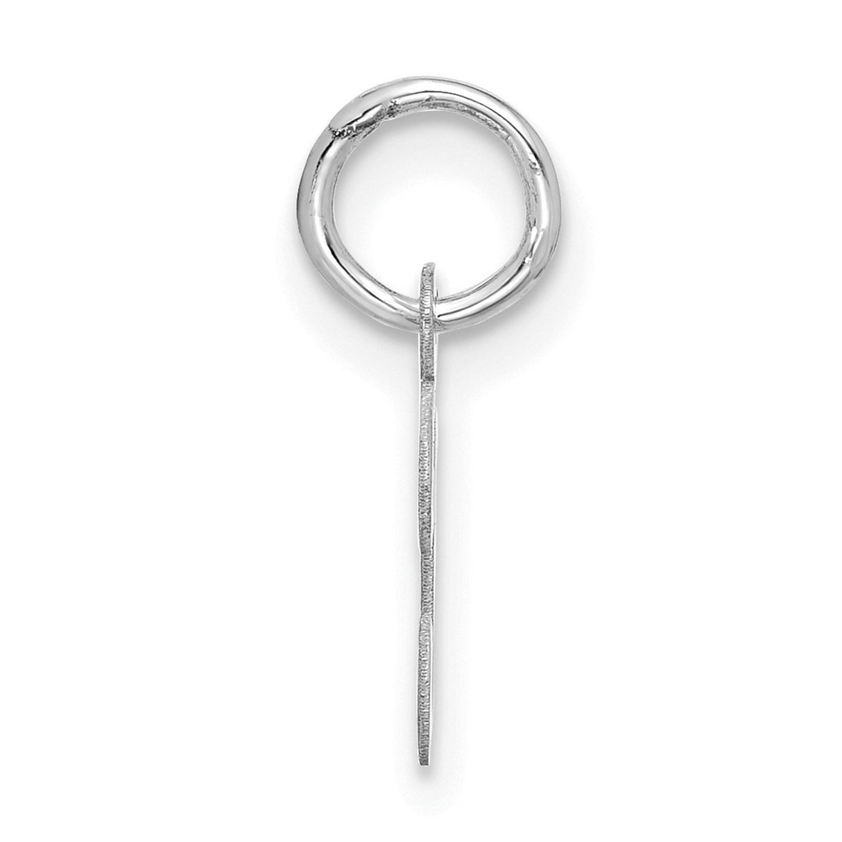 10k White Gold Initial J Pendant, Polished Script Letter Charm for Necklace or Bracelet