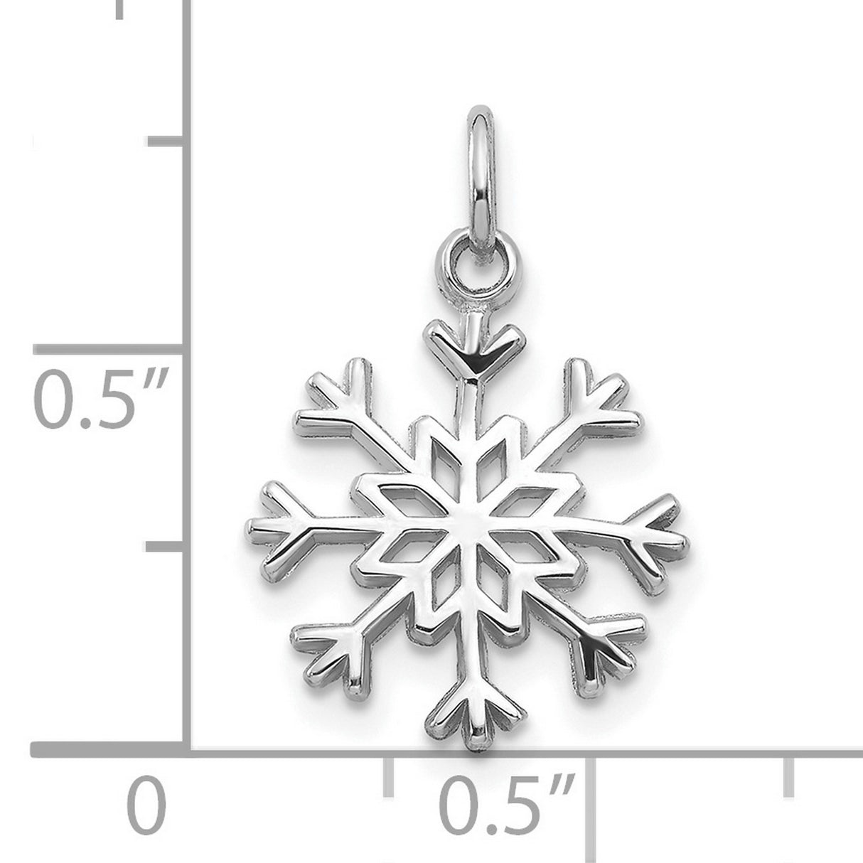 10k White Gold Snowflake Pendant with Geometric Winter Design for Women