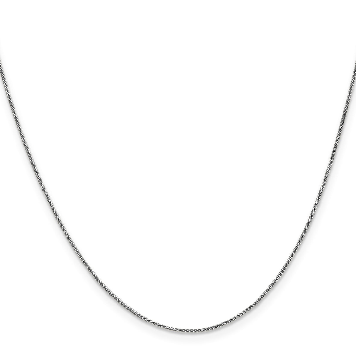 10K White Gold 0.85 mm Polished Chain Necklace, Solid