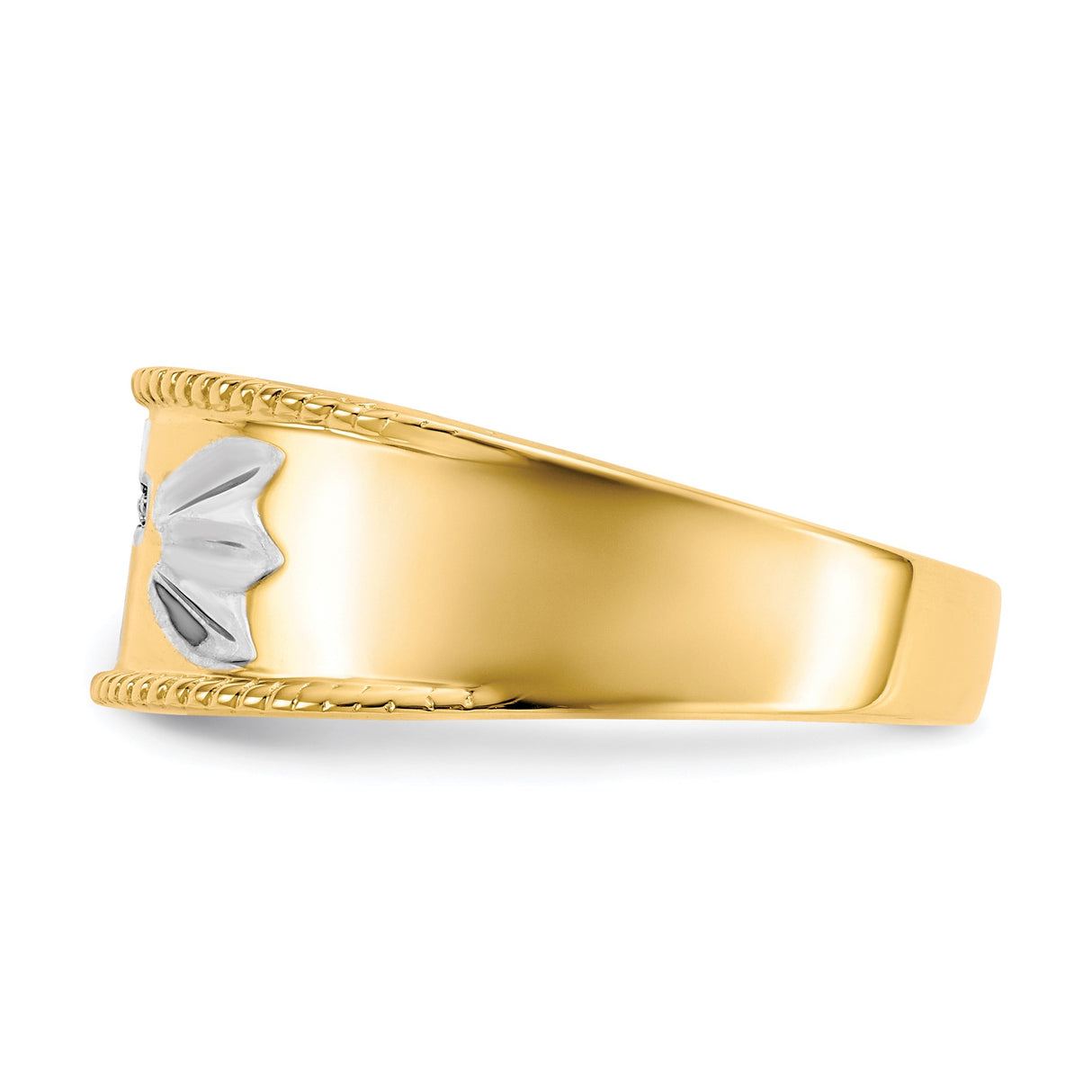 10k Diamond Cut wedding band ring detail view