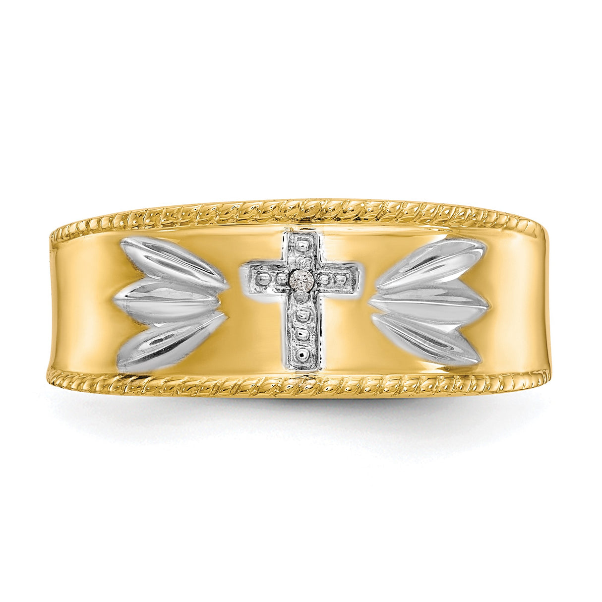 10k Diamond Cut wedding band ring detail view