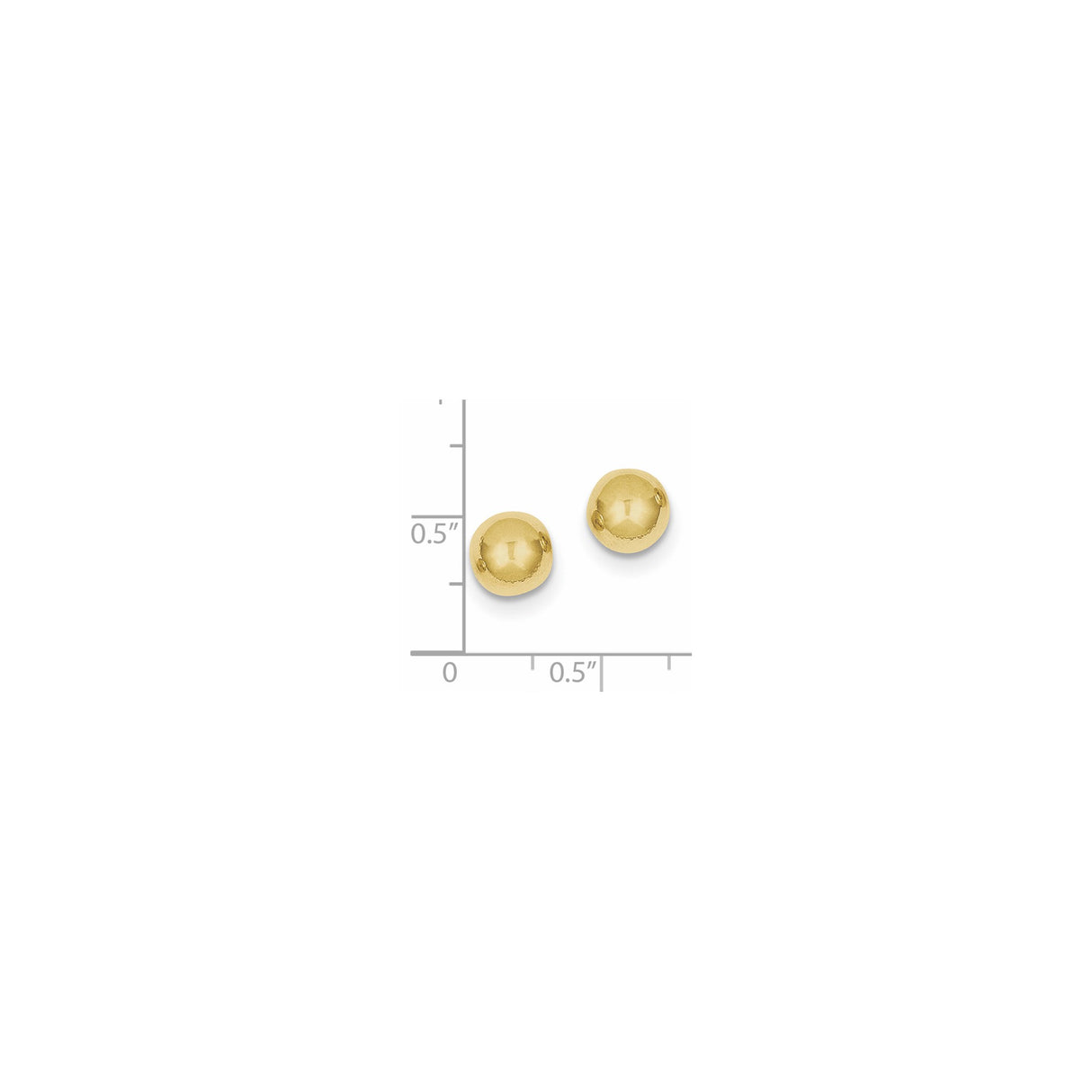 10k Yellow Gold Ball Stud Earrings, Polished Round Minimalist Design for Women