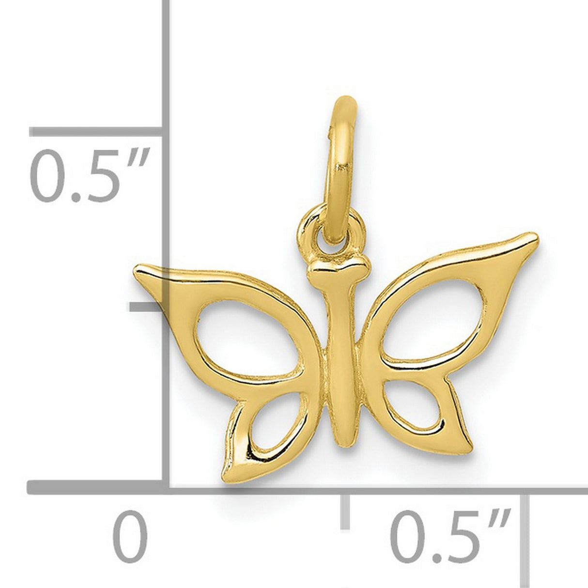 10k Yellow Gold Butterfly Pendant with Open-Cut Design, Symbol of Transformation and Beauty