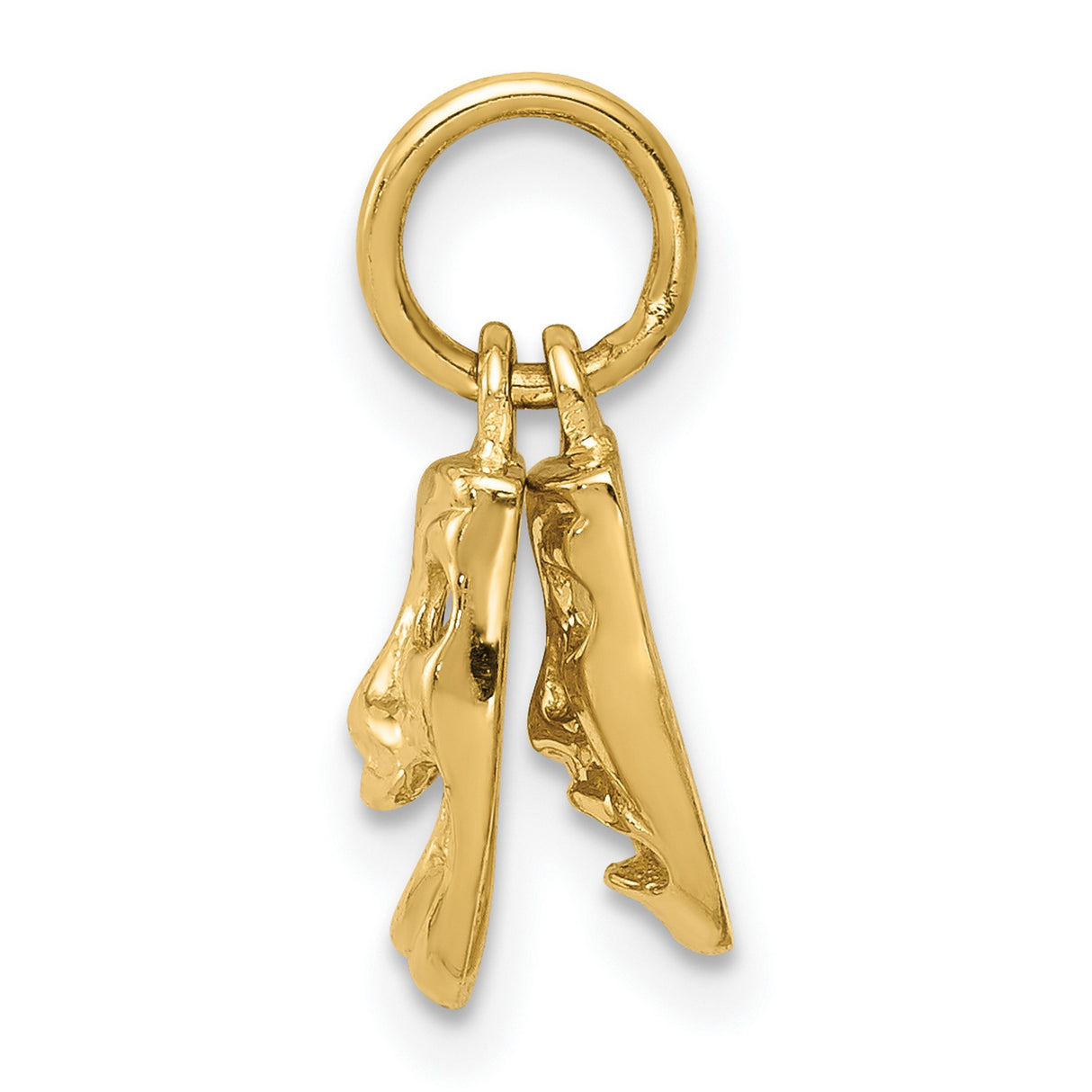 10k Yellow Gold Comedy and Tragedy Mask Pendant, Theater Drama Charm for Actors and Fans