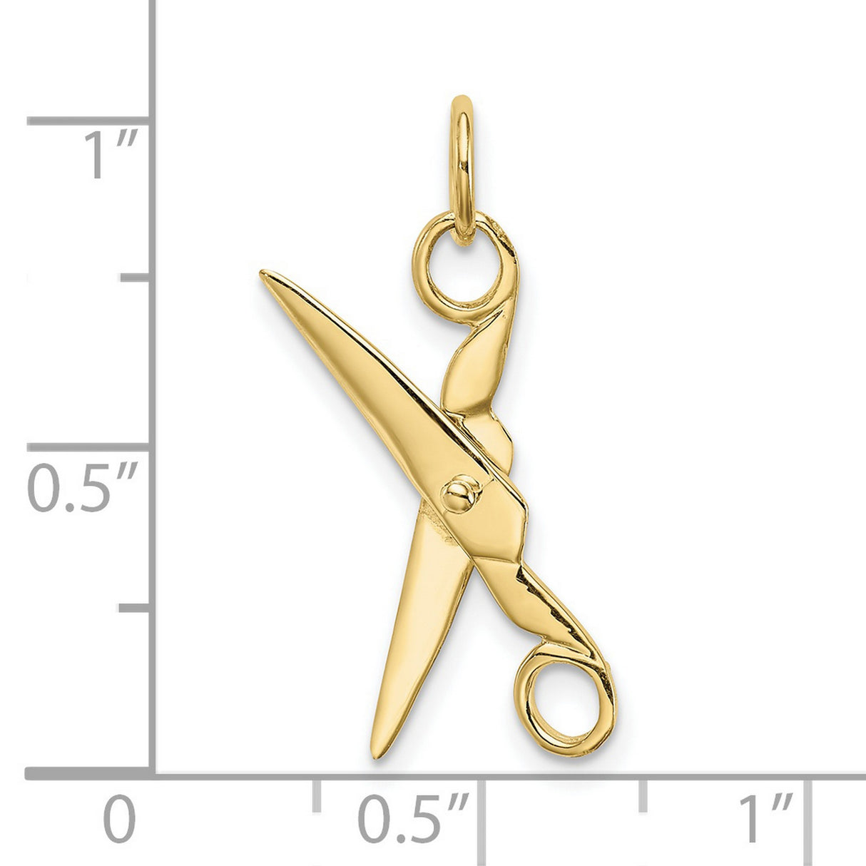 10k Yellow Gold Scissors Charm Pendant with Moveable Blades, Symbolic Jewelry for Stylists or Sewers
