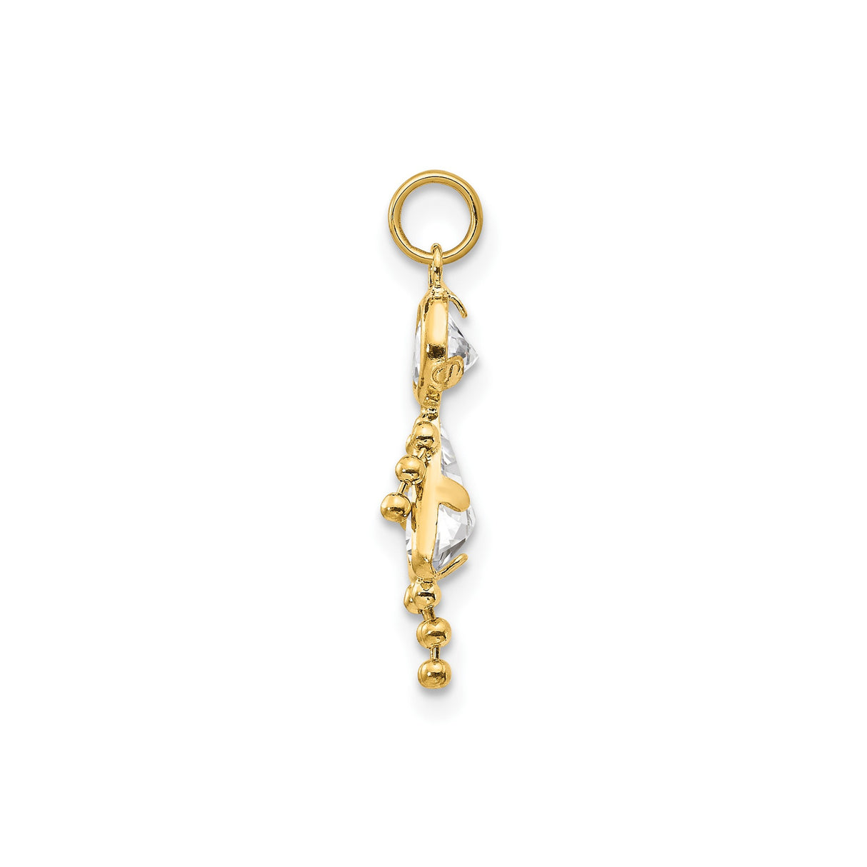 10k Yellow Gold Girl Pendant with Synthetic Birthstone and Cubic Zirconia, Symbolic Family Charm