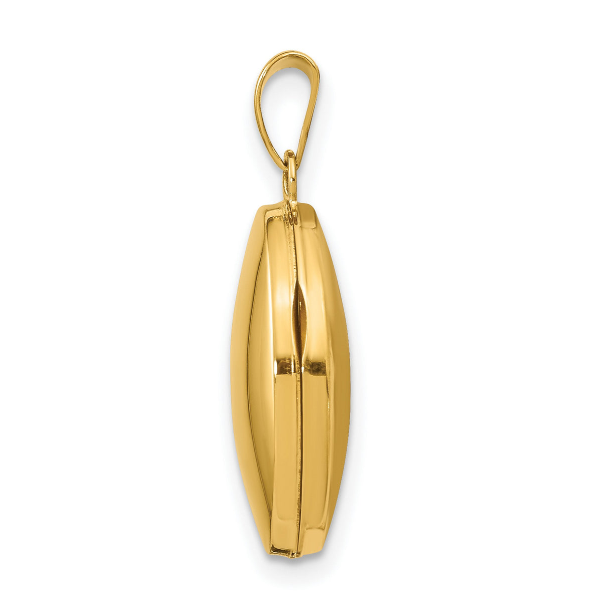 10k Yellow Gold Oval Locket Pendant with Polished Smooth Finish for Women