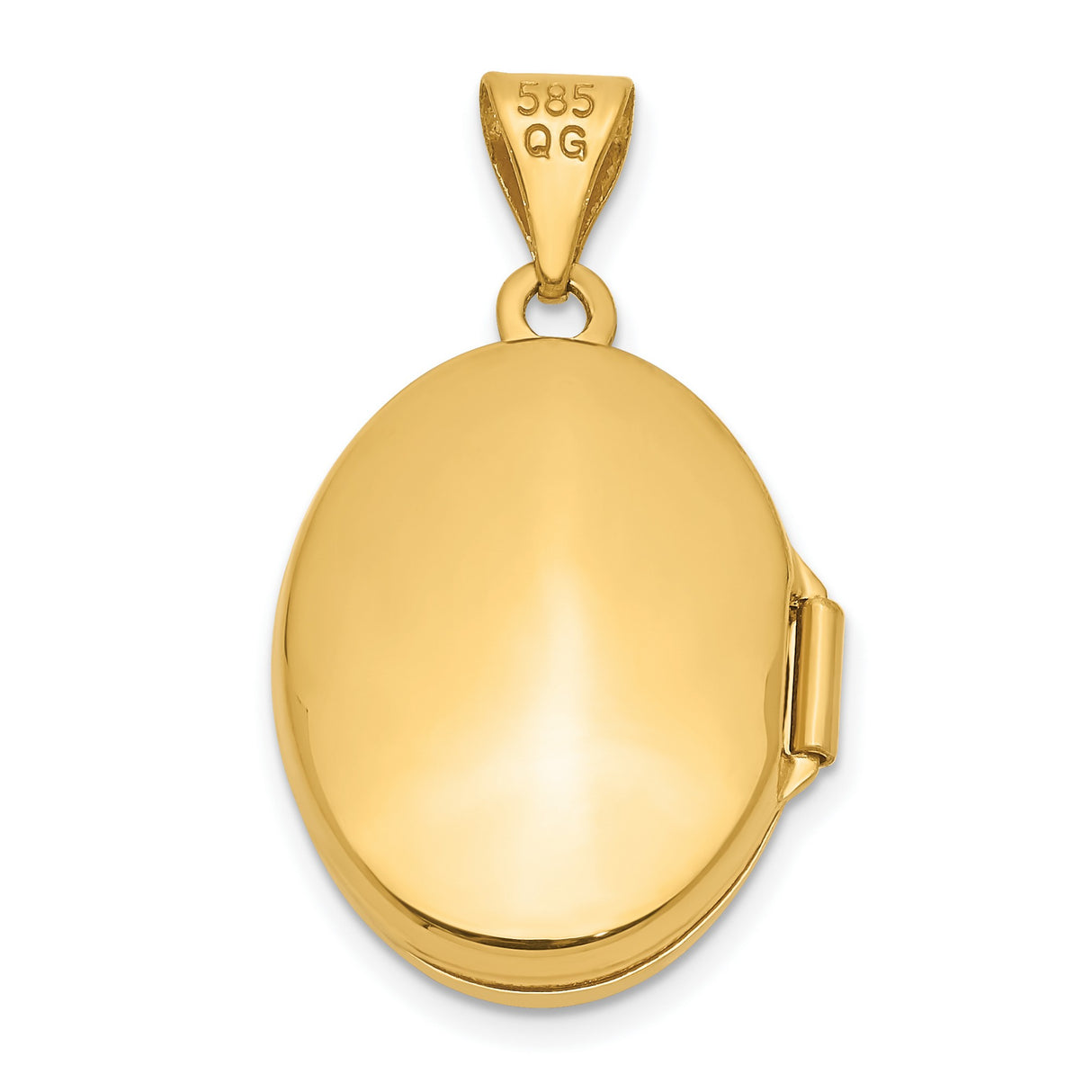 10k Yellow Gold Oval Locket Pendant with Polished Smooth Finish for Women