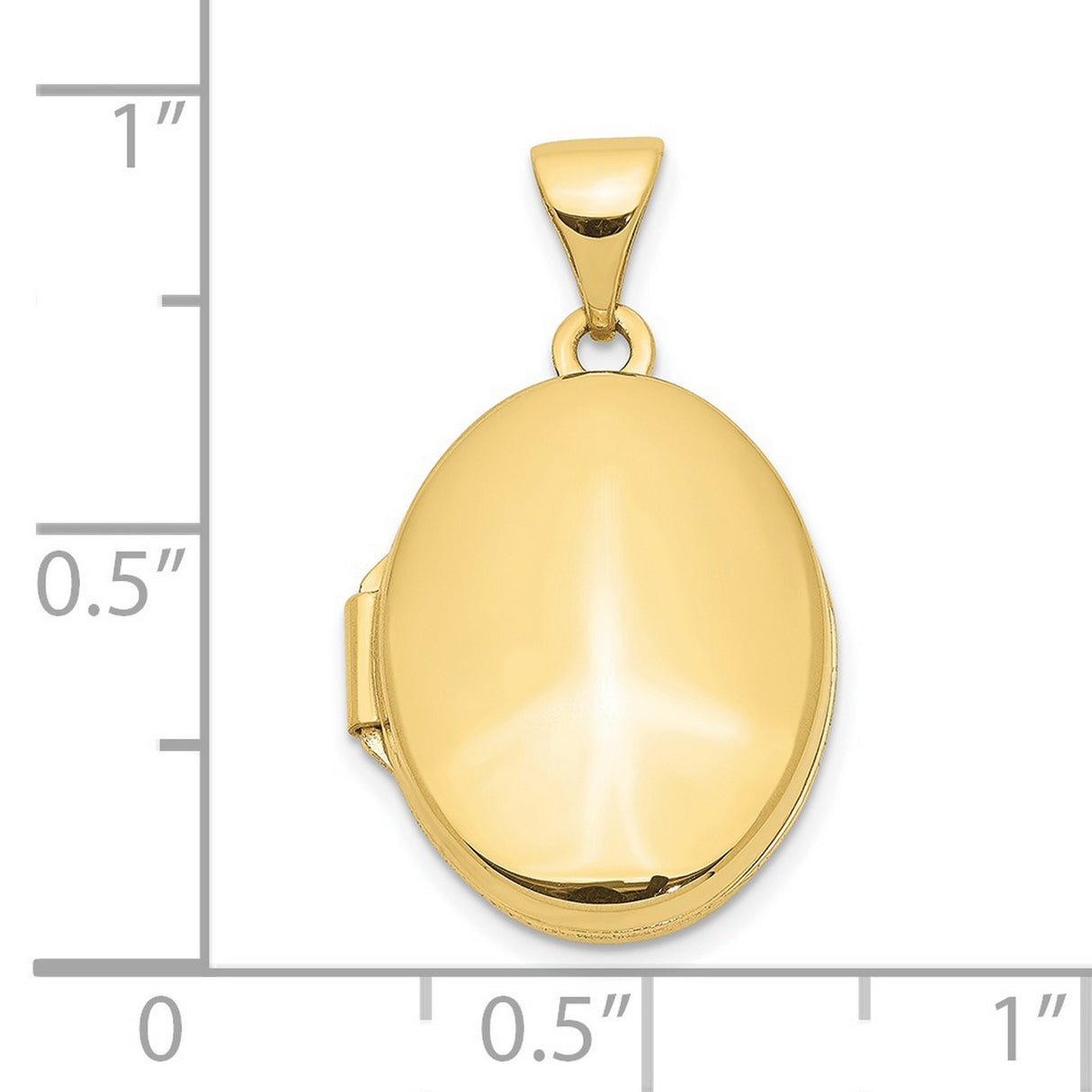 10k Yellow Gold Oval Locket Pendant with Polished Smooth Finish for Women