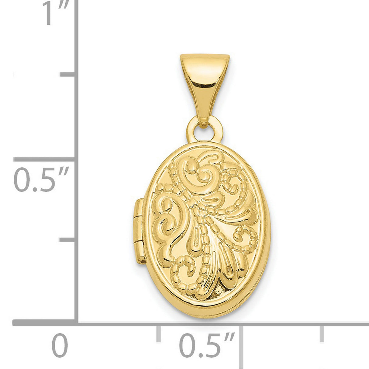 10k Yellow Gold Locket Pendant with Floral Design for Women