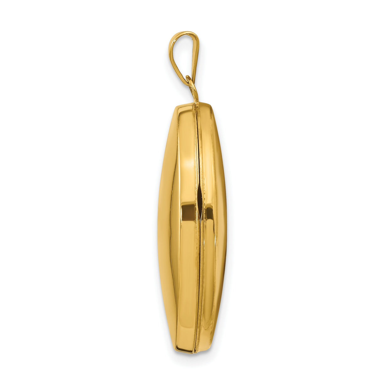10k Yellow Gold Oval Locket Pendant, Polished Minimalist Design, Holds Photos or Keepsakes