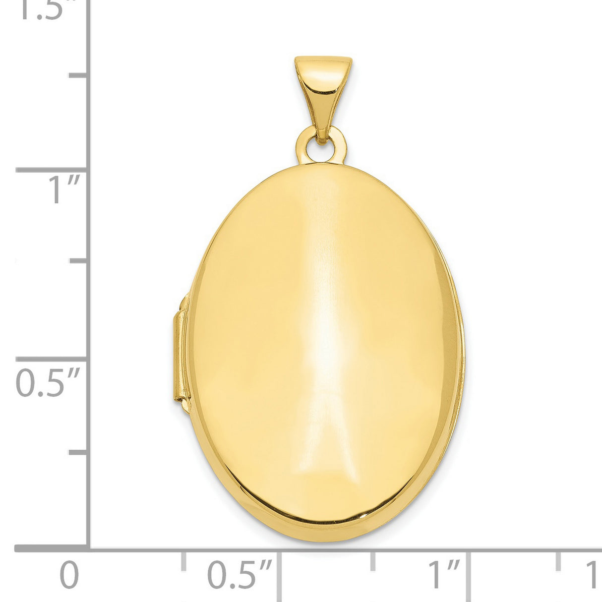10k Yellow Gold Oval Locket Pendant, Polished Minimalist Design, Holds Photos or Keepsakes