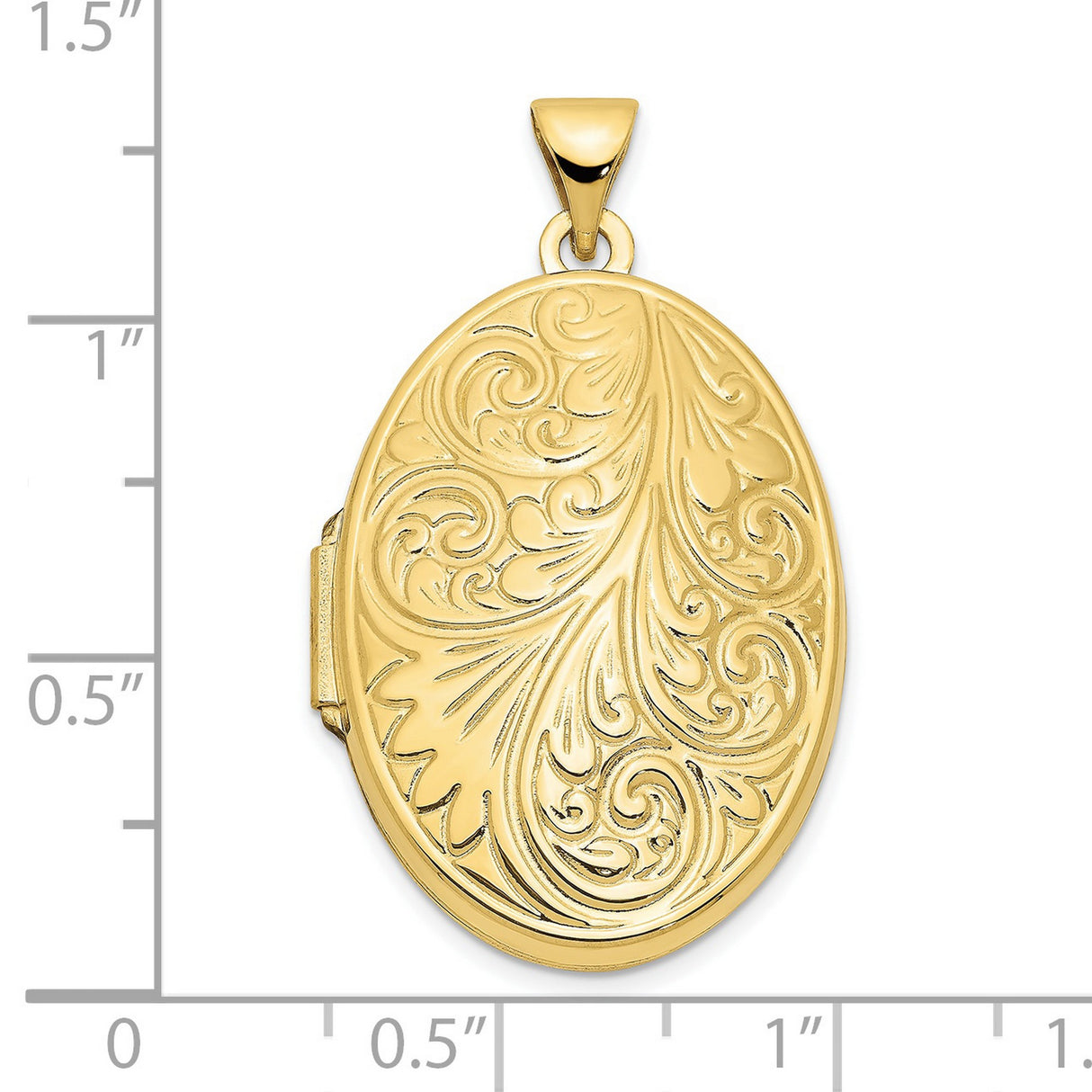 10k Yellow Gold Locket Pendant with Floral Scroll Design, Vintage Inspired Keepsake for Women