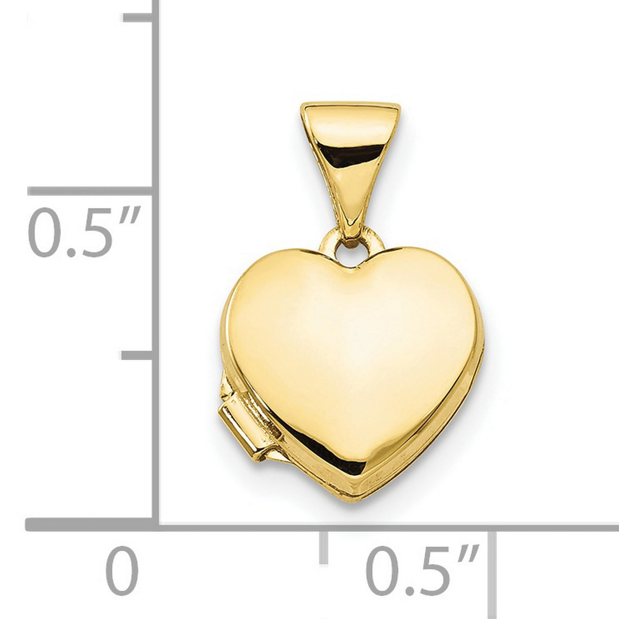 10k Yellow Gold Heart Locket Pendant, Polished Open Design Keepsake Jewelry for Women