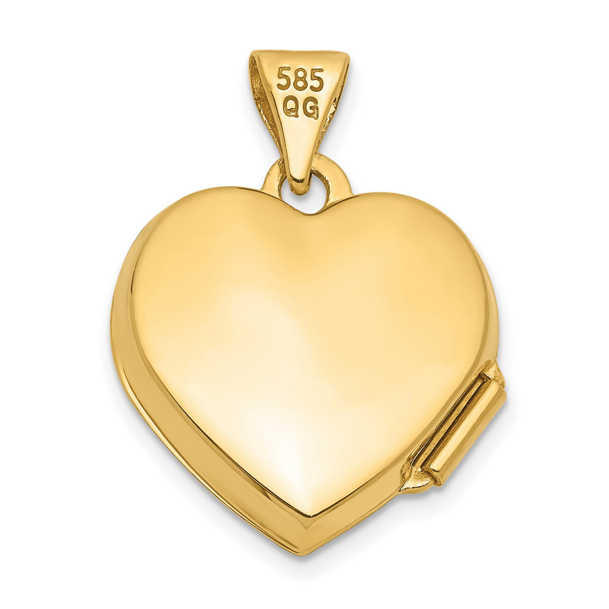 Plain Heart Locket Charm Pendant in Real 10k Yellow Gold