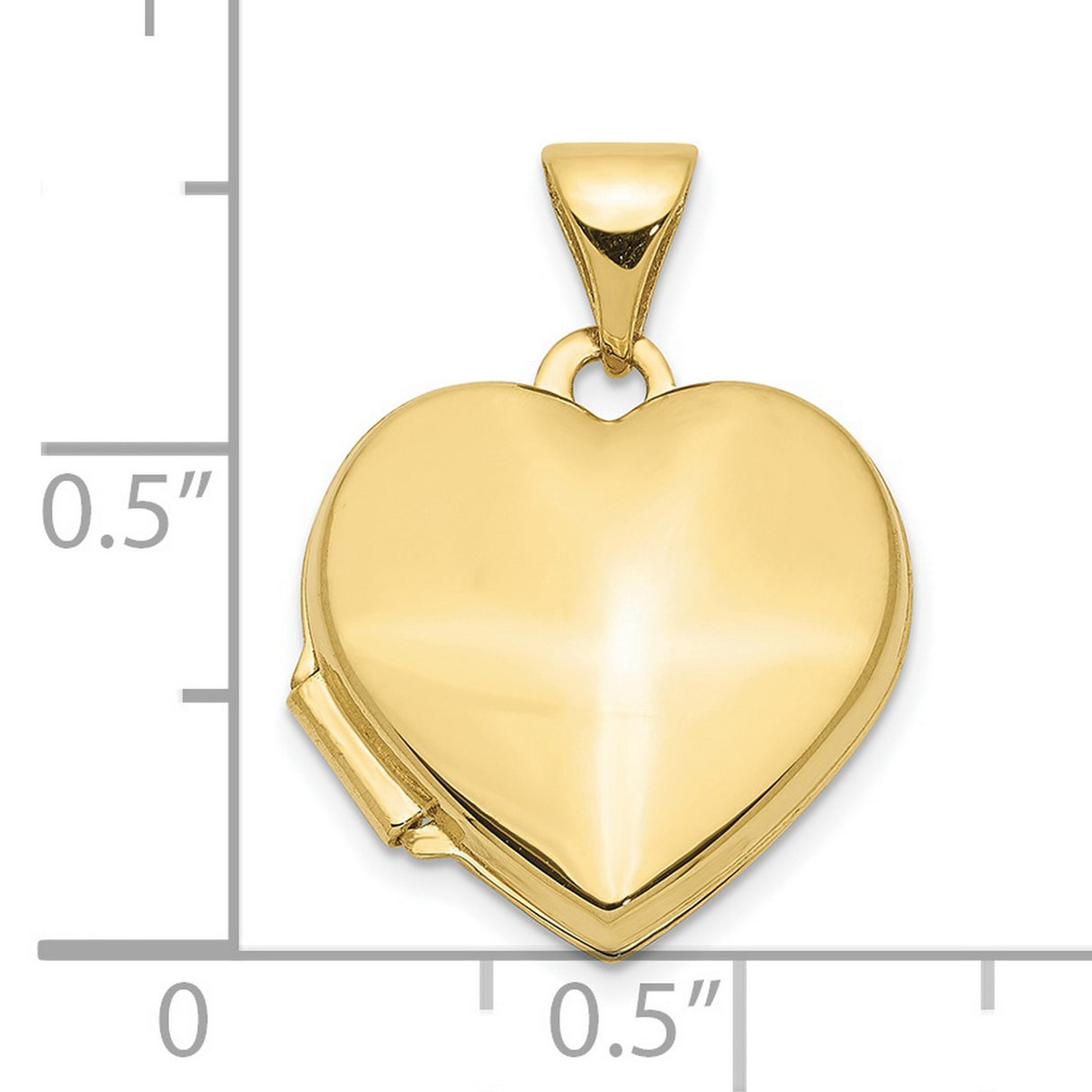 Plain Heart Locket Charm Pendant in Real 10k Yellow Gold