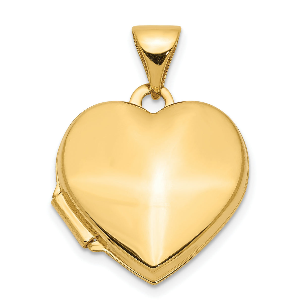 Plain Heart Locket Charm Pendant in Real 10k Yellow Gold