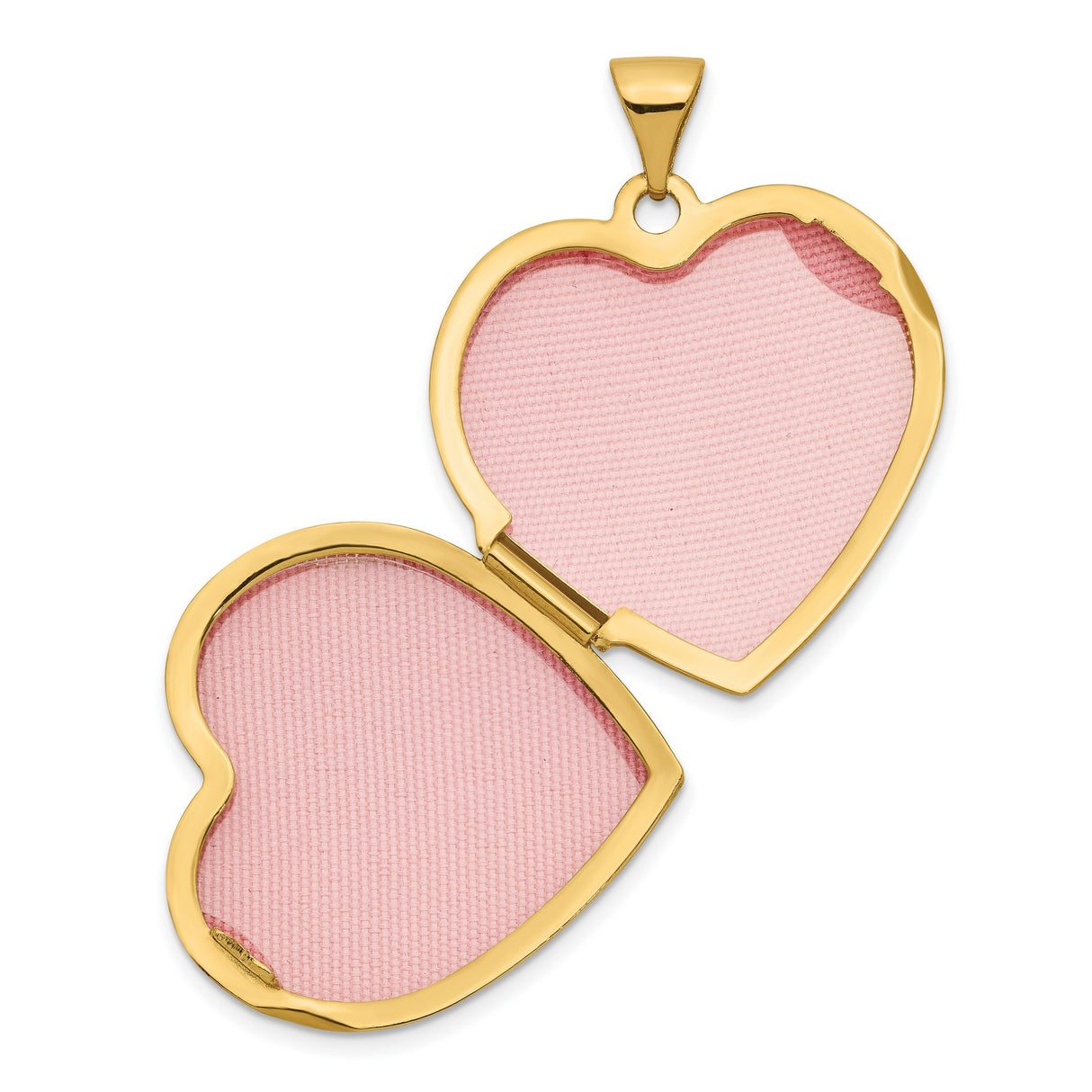 10k Yellow Gold Heart Locket Pendant with Hinged Design and Polished Finish for Women