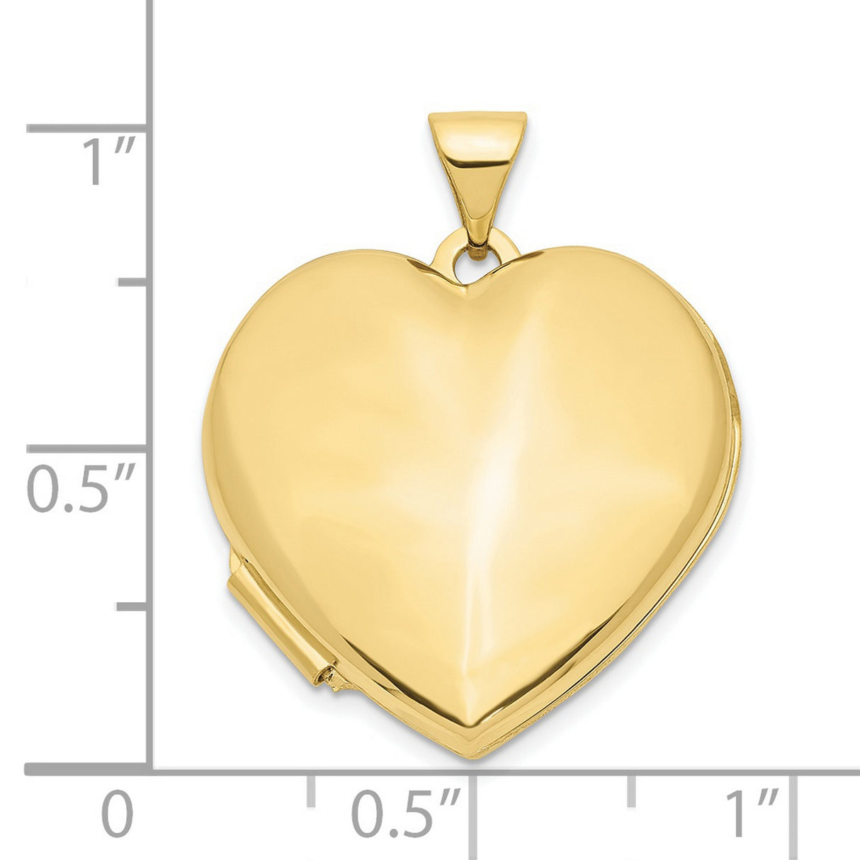 10k Yellow Gold Heart Locket Pendant with Hinged Design and Polished Finish for Women