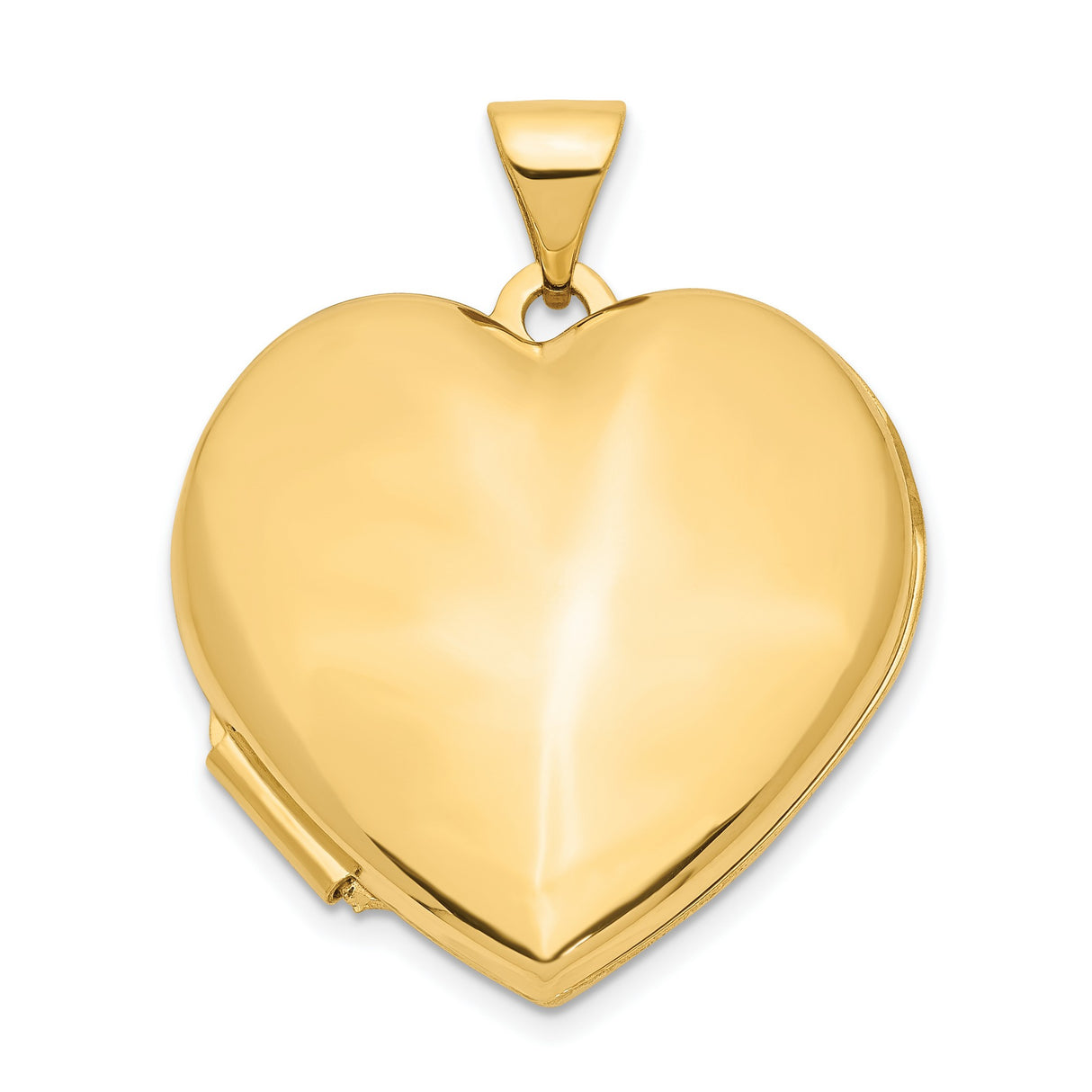 10k Yellow Gold Heart Locket Pendant with Hinged Design and Polished Finish for Women