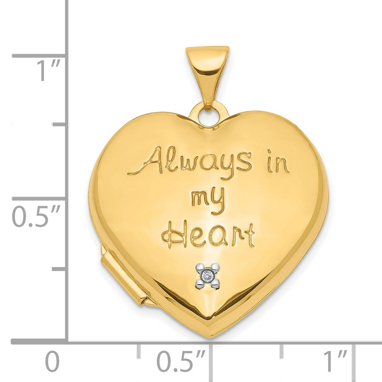 10k Two-Tone Gold Heart Locket Pendant with Diamond Accent, Always in My Heart Engraving