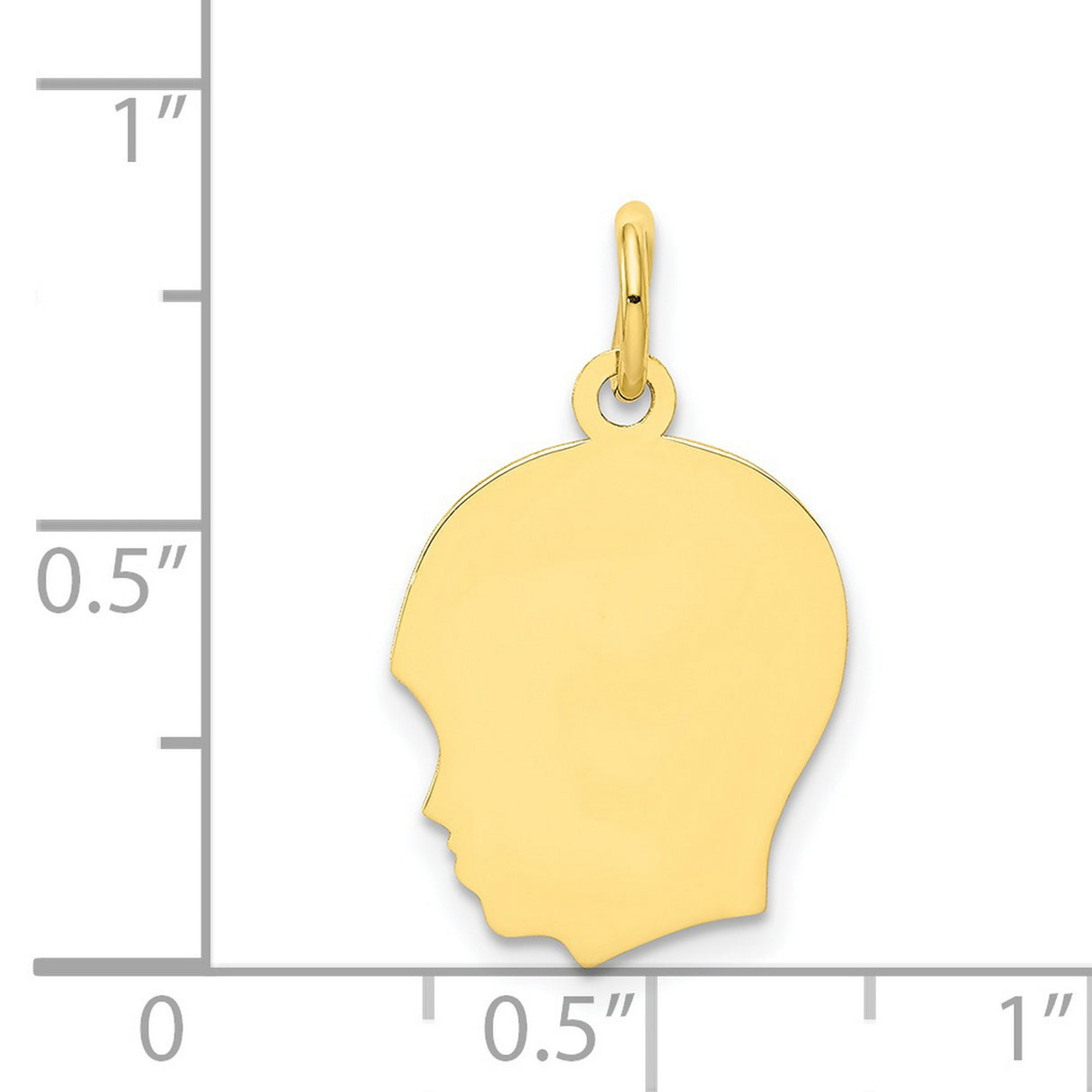 10k Yellow Gold Pendant with Head Profile Silhouette, Custom Motherhood Charm