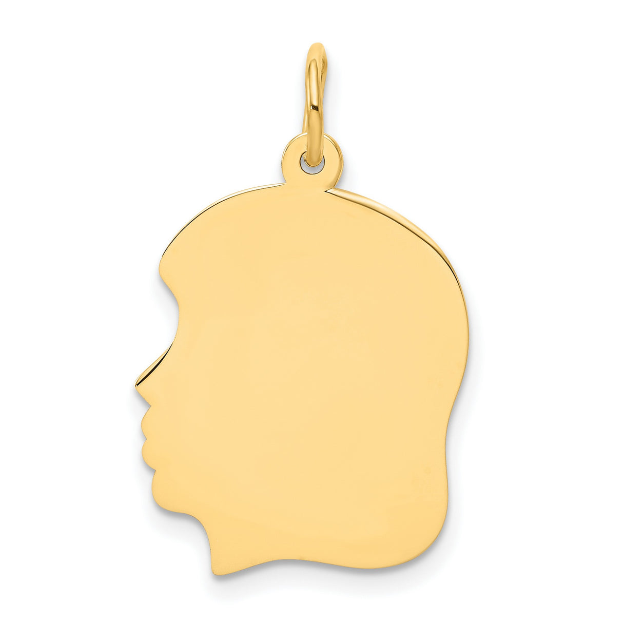 10k Yellow Gold Boy Silhouette Pendant, Facial Profile Charm, Memorial Keepsake for Women