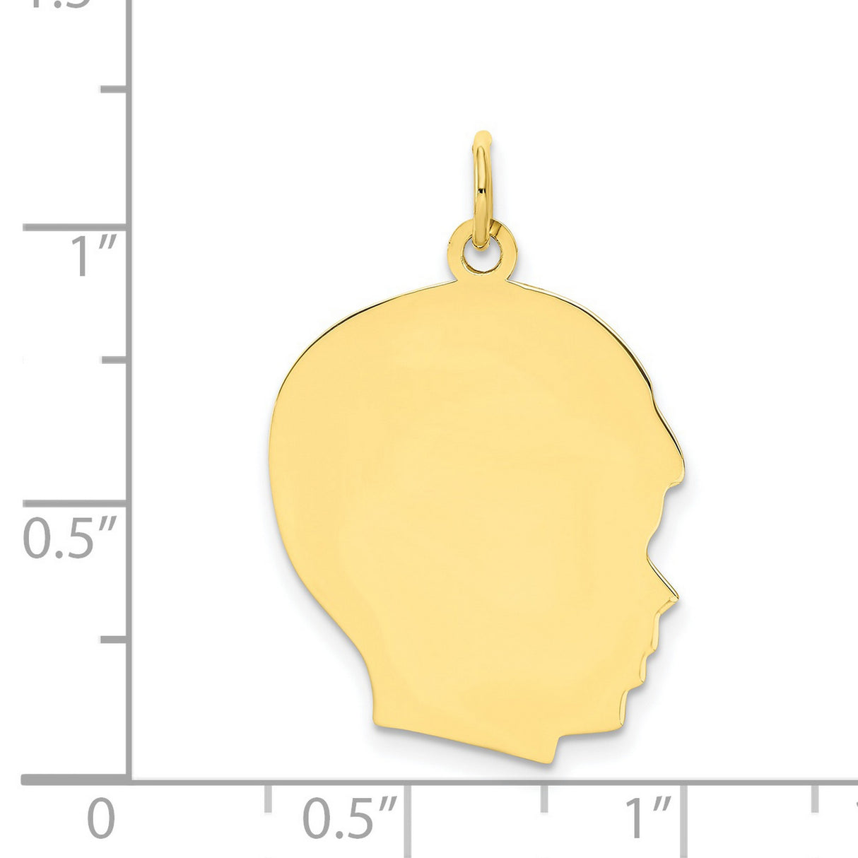 10k Yellow Gold Boy Silhouette Pendant, Solid Gold Profile Charm for Women or Unisex Wear