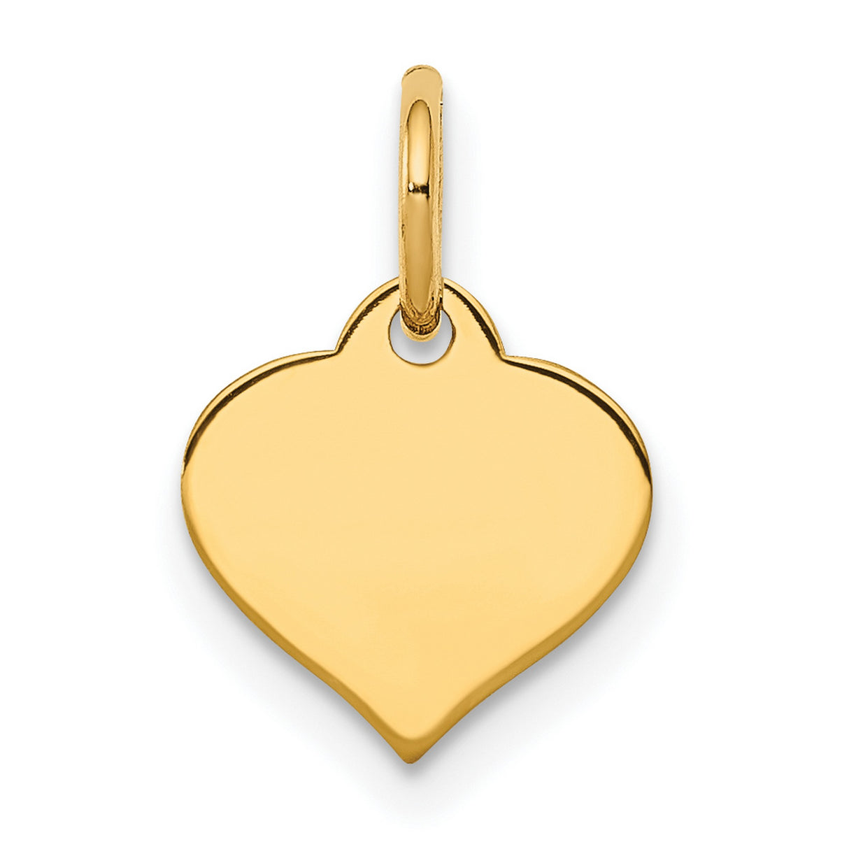 10k Yellow Gold Heart Pendant with Polished Smooth Finish for Women