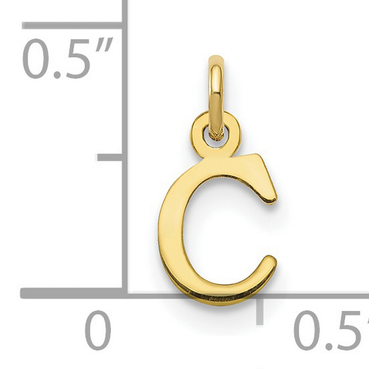10k Yellow Gold Pendant Charm, Letter C Initial Cutout, Minimalist Monogram Jewelry for Women or Unisex