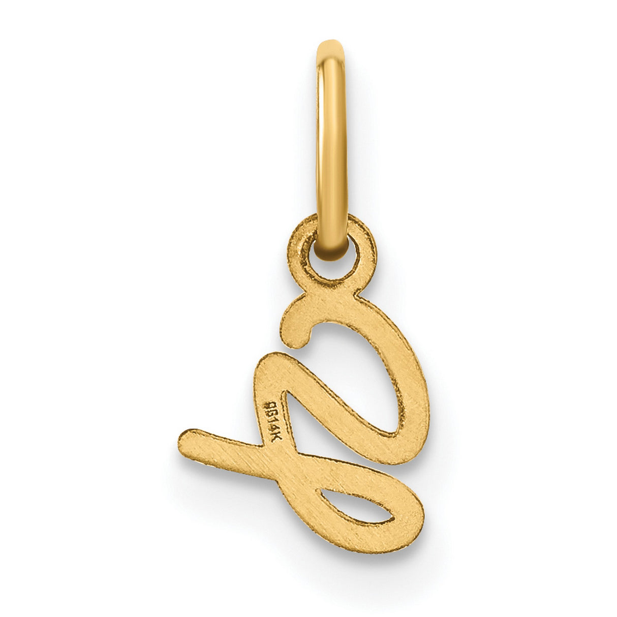 10k Yellow Gold Script Letter G Pendant Charm, Polished Cursive Initial Jewelry
