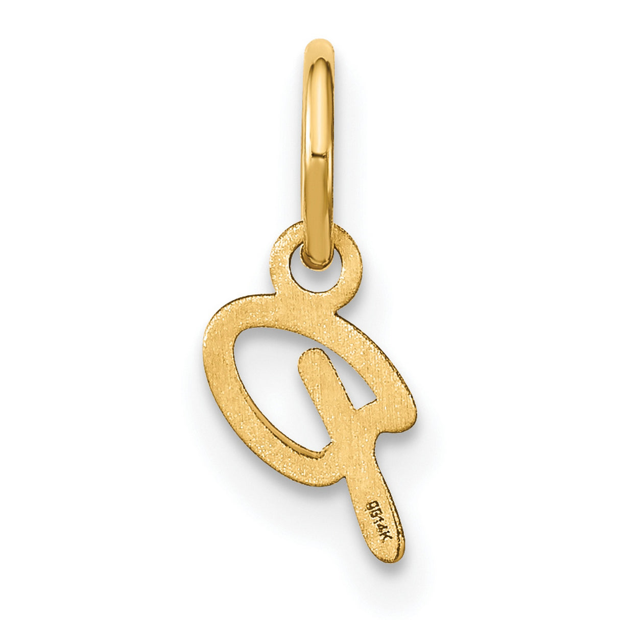 10k Yellow Gold Pendant, Lowercase Letter P Script Charm for Women