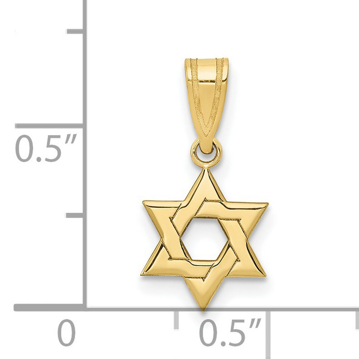10k Yellow Gold Star of David Pendant, Jewish Symbol of Faith, Unisex Charm