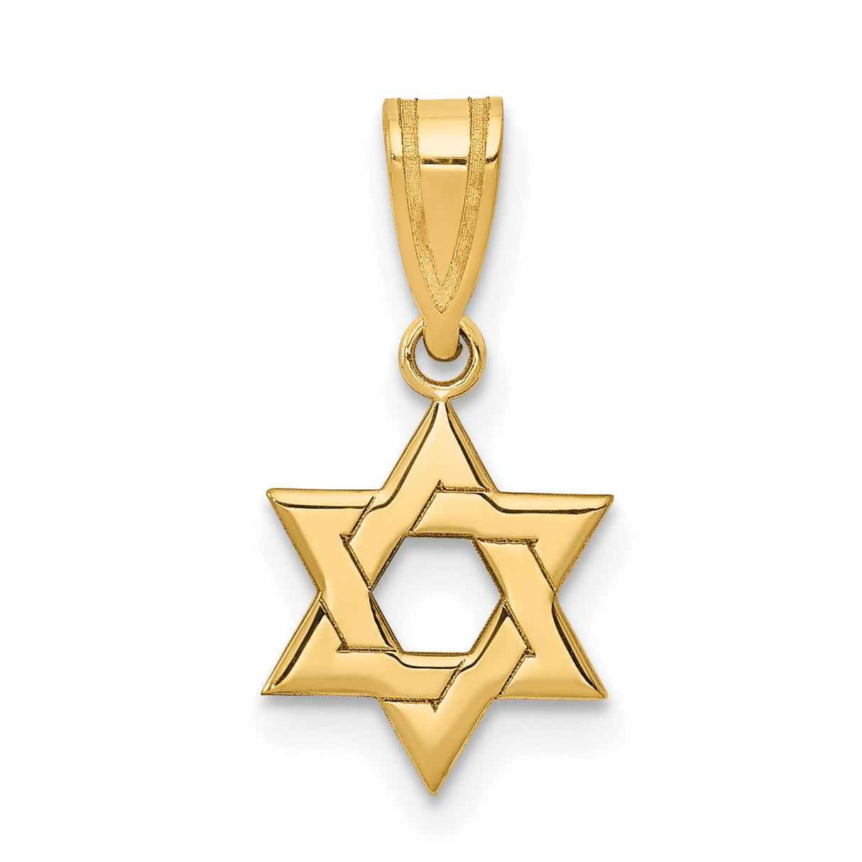 10k Yellow Gold Star of David Pendant, Jewish Symbol of Faith, Unisex Charm