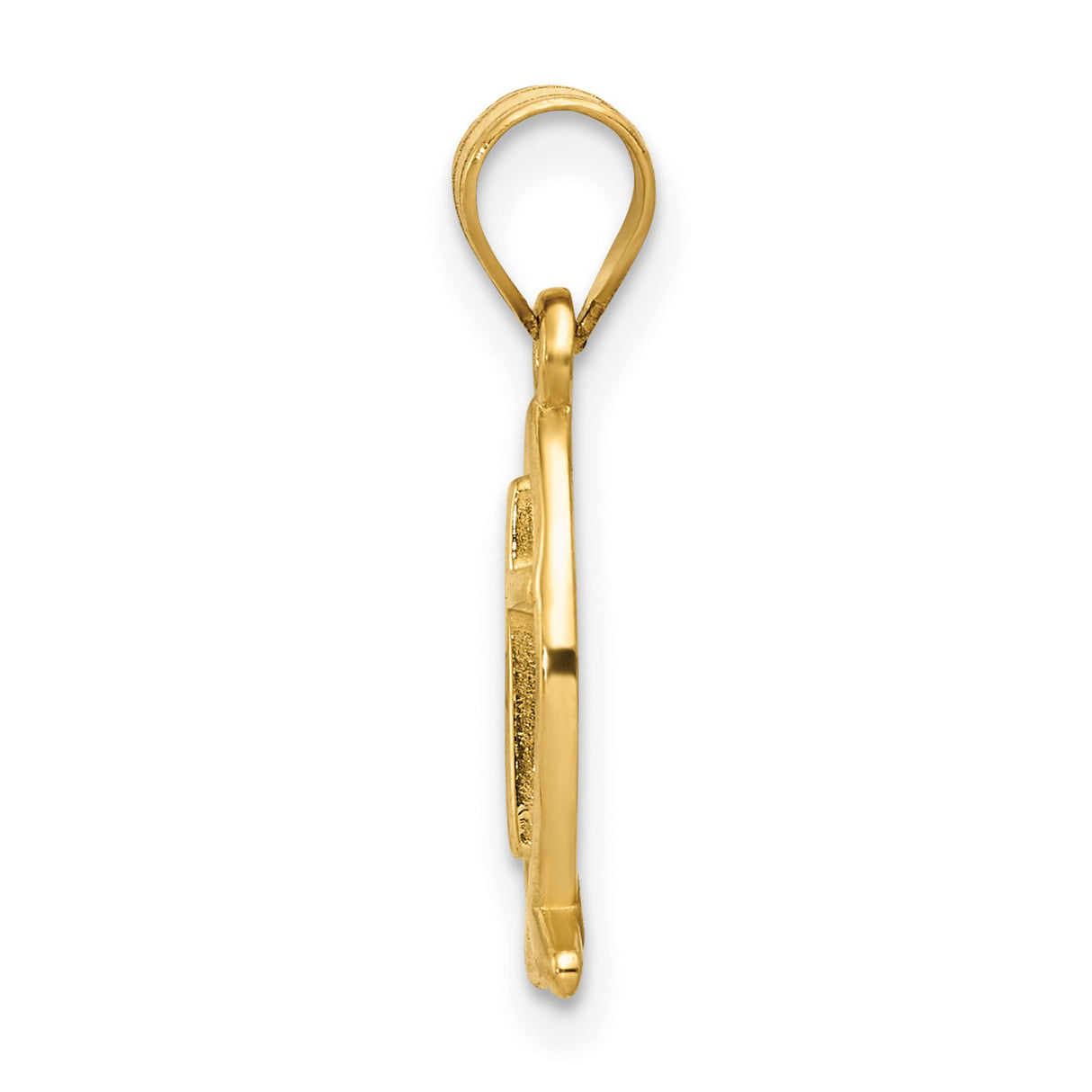 10k Yellow Gold Ichthys Fish Pendant with Cross, Christian Religious Charm for Women or Unisex