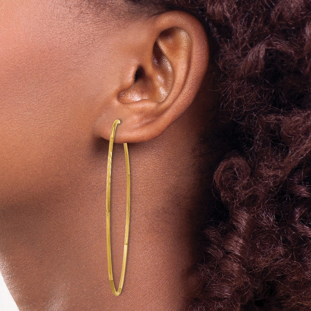 10k Yellow Gold Hoop Earrings, Lightweight Polished Finish, Minimalist Classic Design for Women
